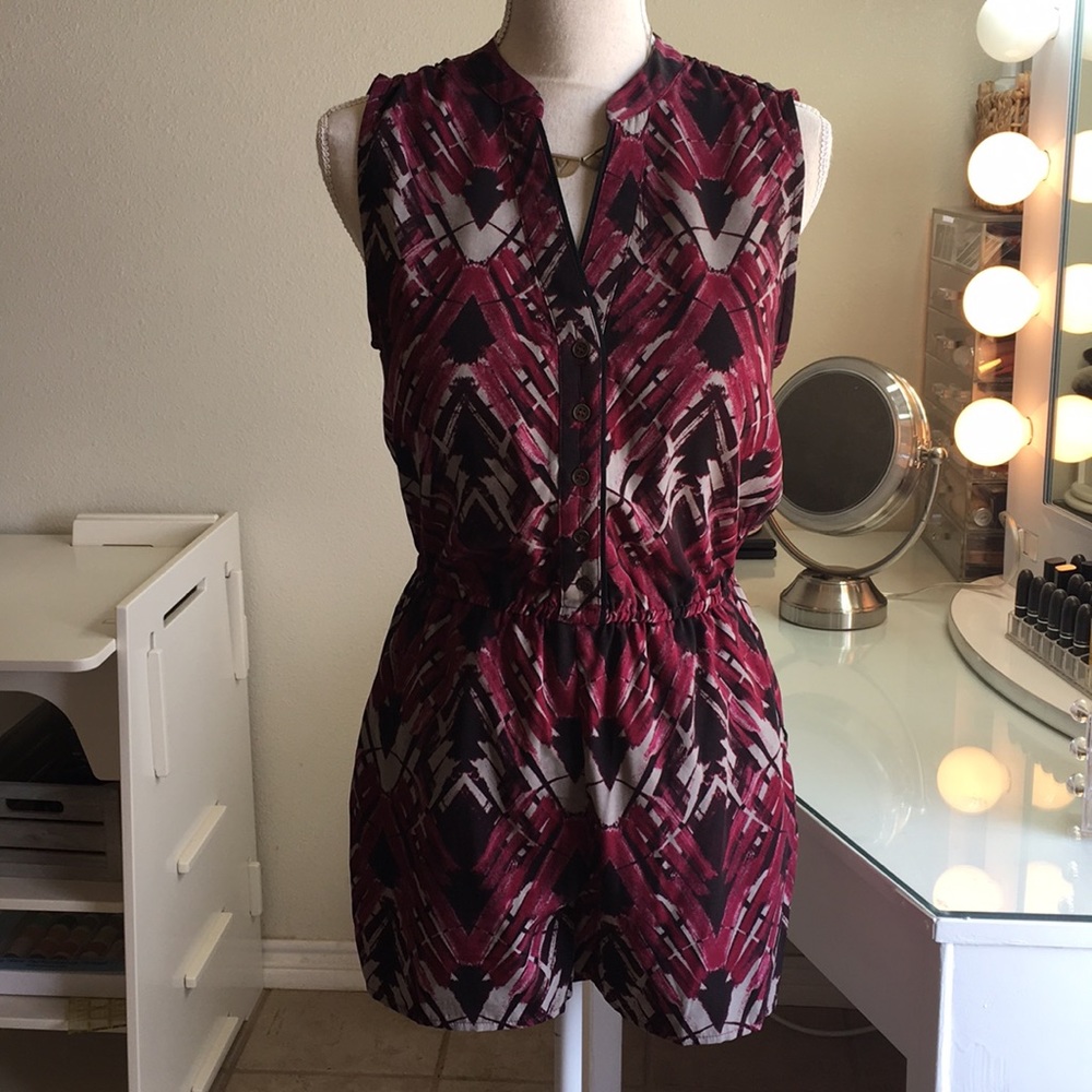 Forever 21 Beautiful Bold pattern romper XS